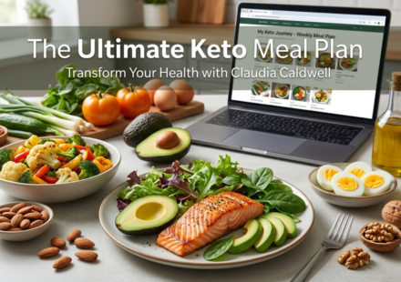 Alt Text: The Ultimate Keto Meal Plan by Claudia Caldwell - healthy ketogenic diet recipes for weight loss.