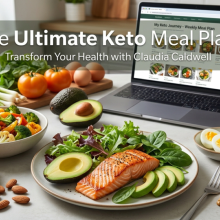 Alt Text: The Ultimate Keto Meal Plan by Claudia Caldwell - healthy ketogenic diet recipes for weight loss.