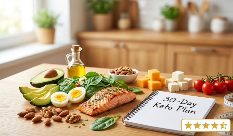 Keto meal plan review by Claudia Caldwell showing delicious keto food and results