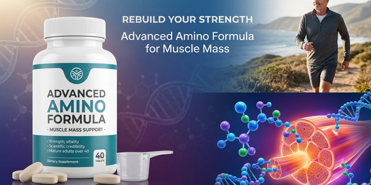 Advanced Bionutritionals Advanced Amino Formula supplement tablets in bottle with essential amino acids for muscle mass preservation and recovery